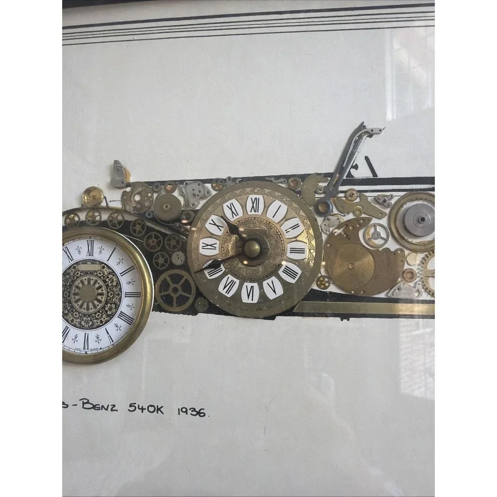 Mercedes Benz 540K Vintage Clock Watch Parts Car Art Steampunk Ken Broadbent Vtg